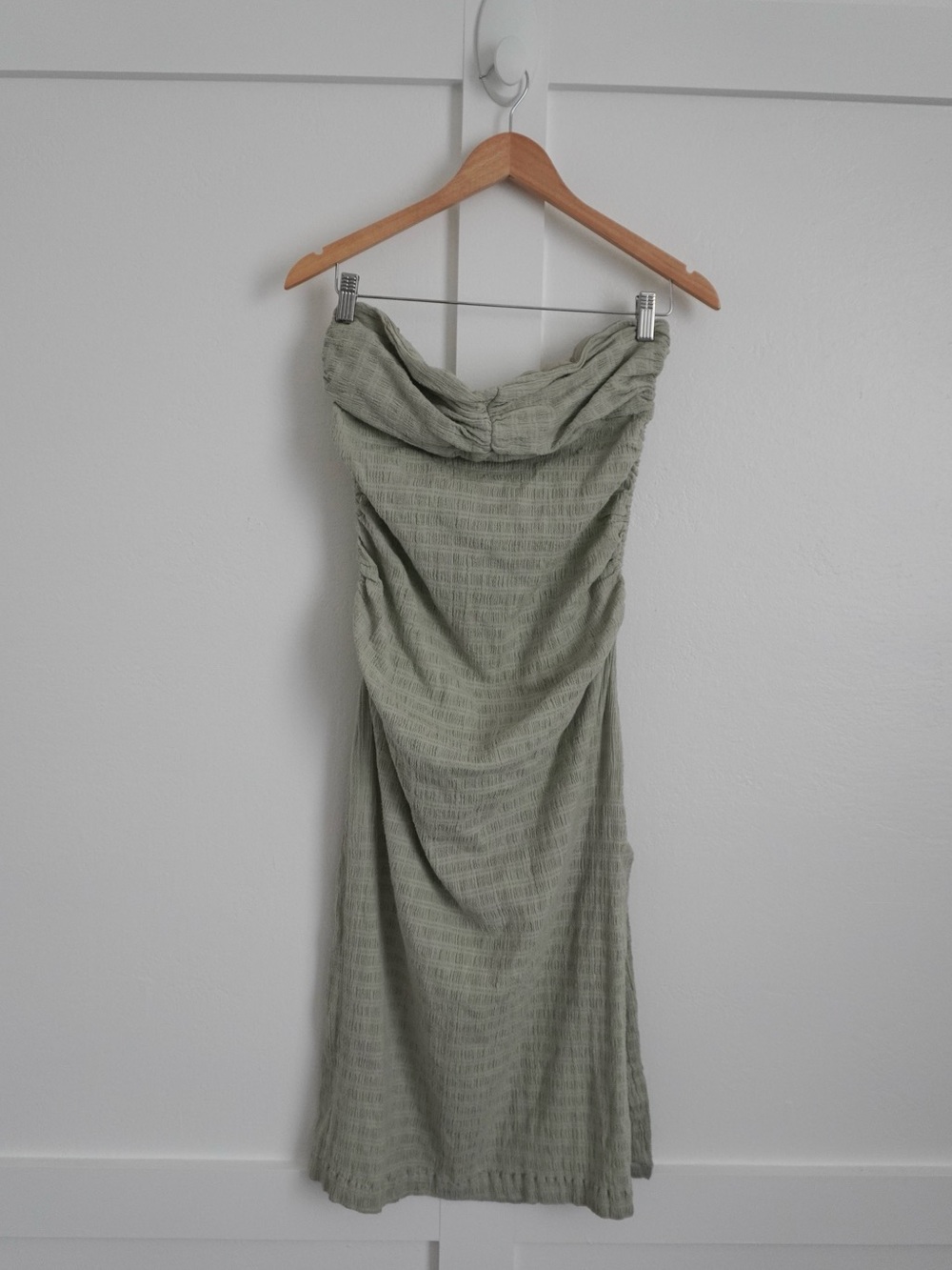 Free People Brandie Strapless Midi Dress Moss Green